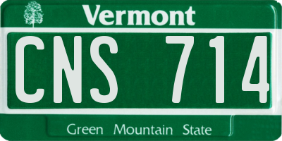 VT license plate CNS714