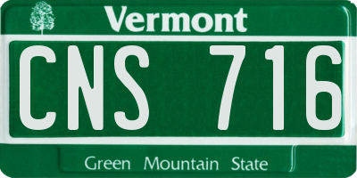 VT license plate CNS716