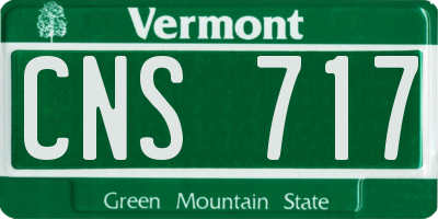 VT license plate CNS717