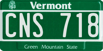 VT license plate CNS718