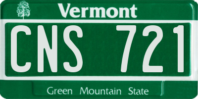 VT license plate CNS721
