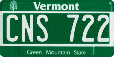 VT license plate CNS722