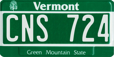 VT license plate CNS724