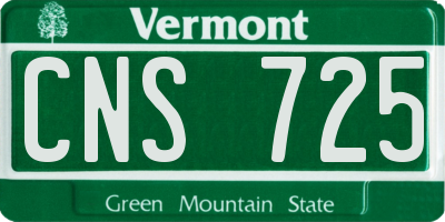 VT license plate CNS725