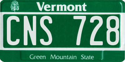 VT license plate CNS728