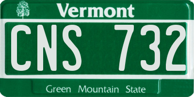 VT license plate CNS732
