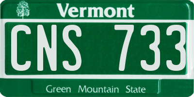 VT license plate CNS733