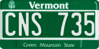 VT license plate CNS735