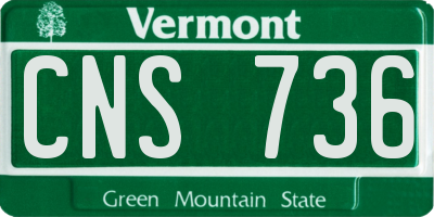 VT license plate CNS736