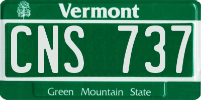 VT license plate CNS737
