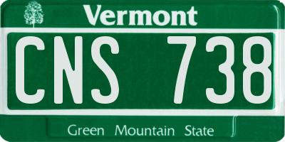 VT license plate CNS738