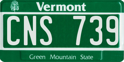 VT license plate CNS739