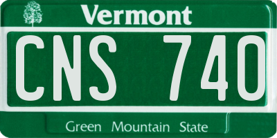 VT license plate CNS740