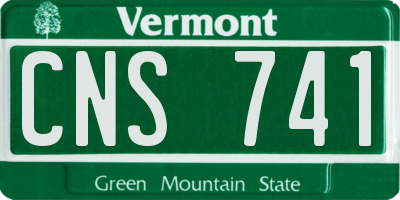VT license plate CNS741