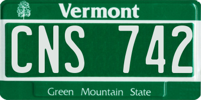 VT license plate CNS742