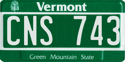 VT license plate CNS743