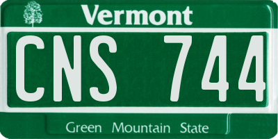 VT license plate CNS744