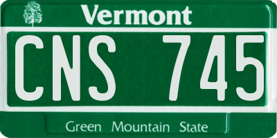 VT license plate CNS745
