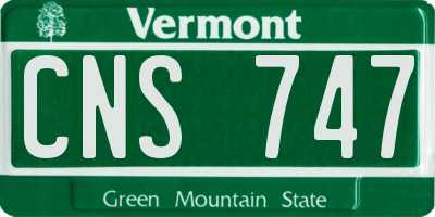 VT license plate CNS747