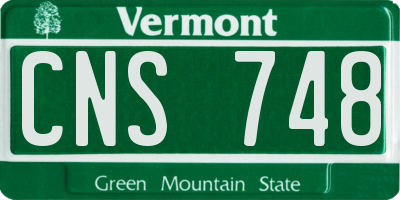 VT license plate CNS748