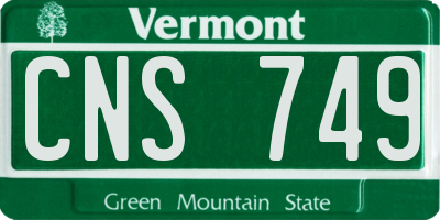 VT license plate CNS749