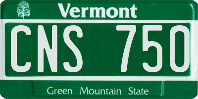 VT license plate CNS750