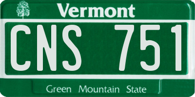 VT license plate CNS751