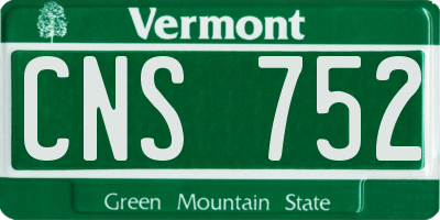 VT license plate CNS752