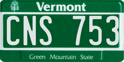 VT license plate CNS753