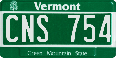 VT license plate CNS754