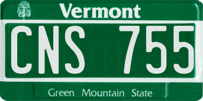 VT license plate CNS755