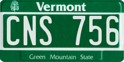 VT license plate CNS756