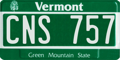VT license plate CNS757