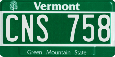 VT license plate CNS758