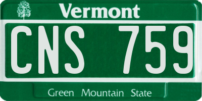 VT license plate CNS759