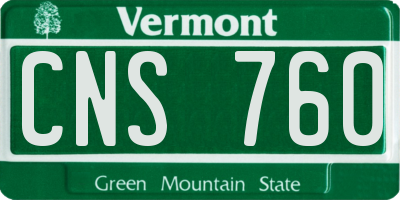 VT license plate CNS760