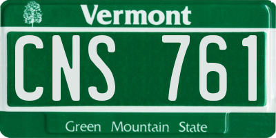 VT license plate CNS761