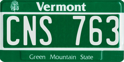 VT license plate CNS763