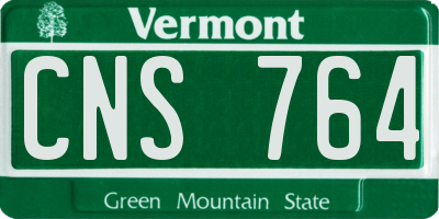 VT license plate CNS764