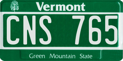 VT license plate CNS765