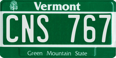 VT license plate CNS767
