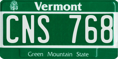 VT license plate CNS768