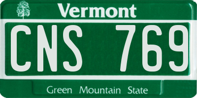 VT license plate CNS769