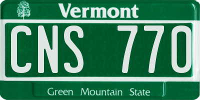 VT license plate CNS770