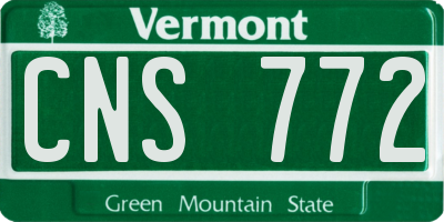 VT license plate CNS772