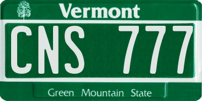 VT license plate CNS777