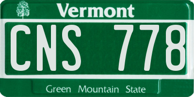 VT license plate CNS778