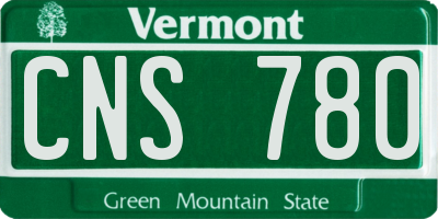 VT license plate CNS780