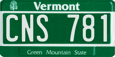 VT license plate CNS781