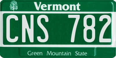 VT license plate CNS782